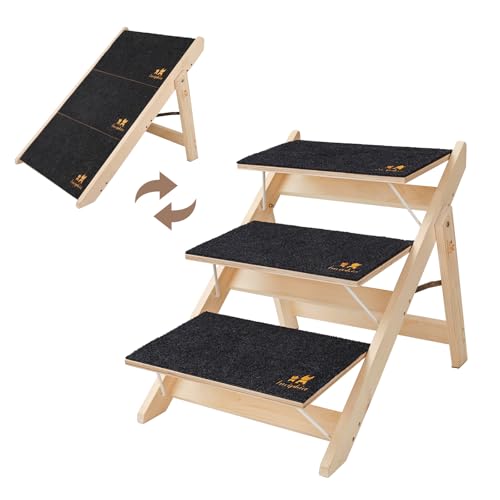 Luciphia Wooden Dog Stairs for Small Dogs 2-in-1...