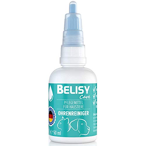 BELISY > Ohrenreiniger < für Hunde, Katzen & Kleintiere - 50 mL - 100% natürliches Ohrpflegeöl - Ohrentropfen gegen Juckreiz, Entzündungen & Milben - ohne Alkohol