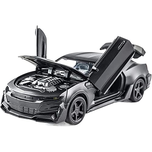 Image of Kids Toy car Playsets 1:32 Camro Diecast Metal Car Model Toy Car Pull Back Metal Cars with 4 Openable Doors Light and Musical Sound (Multi)