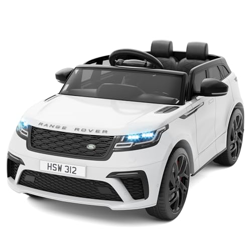 Kids Ride On Car with Remote, Licensed Land Rover Electric Car, Ride On Toys for Kids 3-8 with Mp3 Player, Rocking, Pull Rod, White