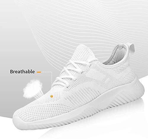 Rospick Slip On Sneakers For Women Walking Shoes Non Slip Lightweight Fashionable Breathable Tennis Shoes Work Shopping Travel,All White 10.5 #TOP4