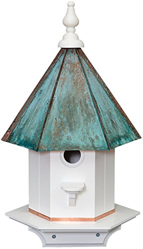 Copper Patina Roof Vinyl One Apartment Bird House 24 inches tall Amish Made in USA