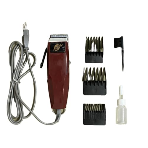Image of Electric Hair Clipper RF-666, Corded, Adjustable Blade, with 3 Comb Attachments, Cleaning Brush and Oil, Professional Use