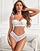 Avidlove Women's Sexy V-Shape Panties Breathable Lace Cheeky Underwear Naughty Ladies Panty White