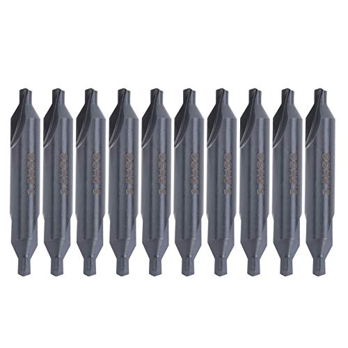 10Pcs 3.5mm HSS A Type Center Drill Bit for Die and Stainless Steel, All Ground Spiral Positioning, High Efficiency, Enlarged Chip Flute, High Hardness and Durability