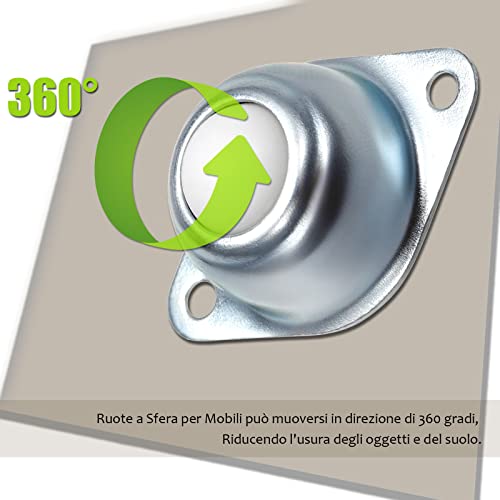 12 pezzi Rotelle a Sfera per Mobili.Ruote a Sfera