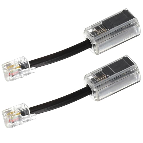 2 PCS No Tangle Phone Cord Detangler 360 Rotating Telephone Cords Detangler Landline for Desk Phone 360 Degree Rotating Landline Swivel Cord Untangler No-Tangle Phones Cords for Landlines Black