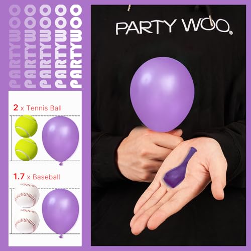 Image of PartyWoo Pearl Dark Purple Balloons 100pcs 5 Inch Pearl Royal Purple Latex Balloons for Birthday Baby Shower Graduation Anniversary Bachelorette Princess Butterfly Themed Party Decorations Purple-Y16
