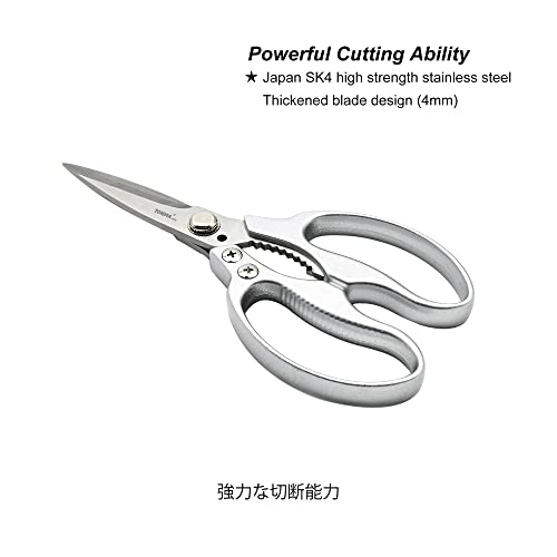 Tonma Heavy Duty Kitchen Scissors All Purpose [Made In Japan] Stainless Steel Kitchen Shears Dishwasher Safe Japanese Poultry Shears For Herbs, Chicken, Food, Garden, Office, Crafting, Leather, Fabric #TOP2
