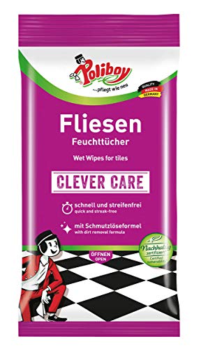 Poliboy - tegels vochtige doekjes - 15 doeken - voor tegels en stenen vloeren