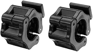 IKAAR Plastic Weightlifting Barbell Clamp Collar Quick Release Pair of Locking 30mm Olympic Bar, Barbell Collars Bar Clamp 1 Pair Black