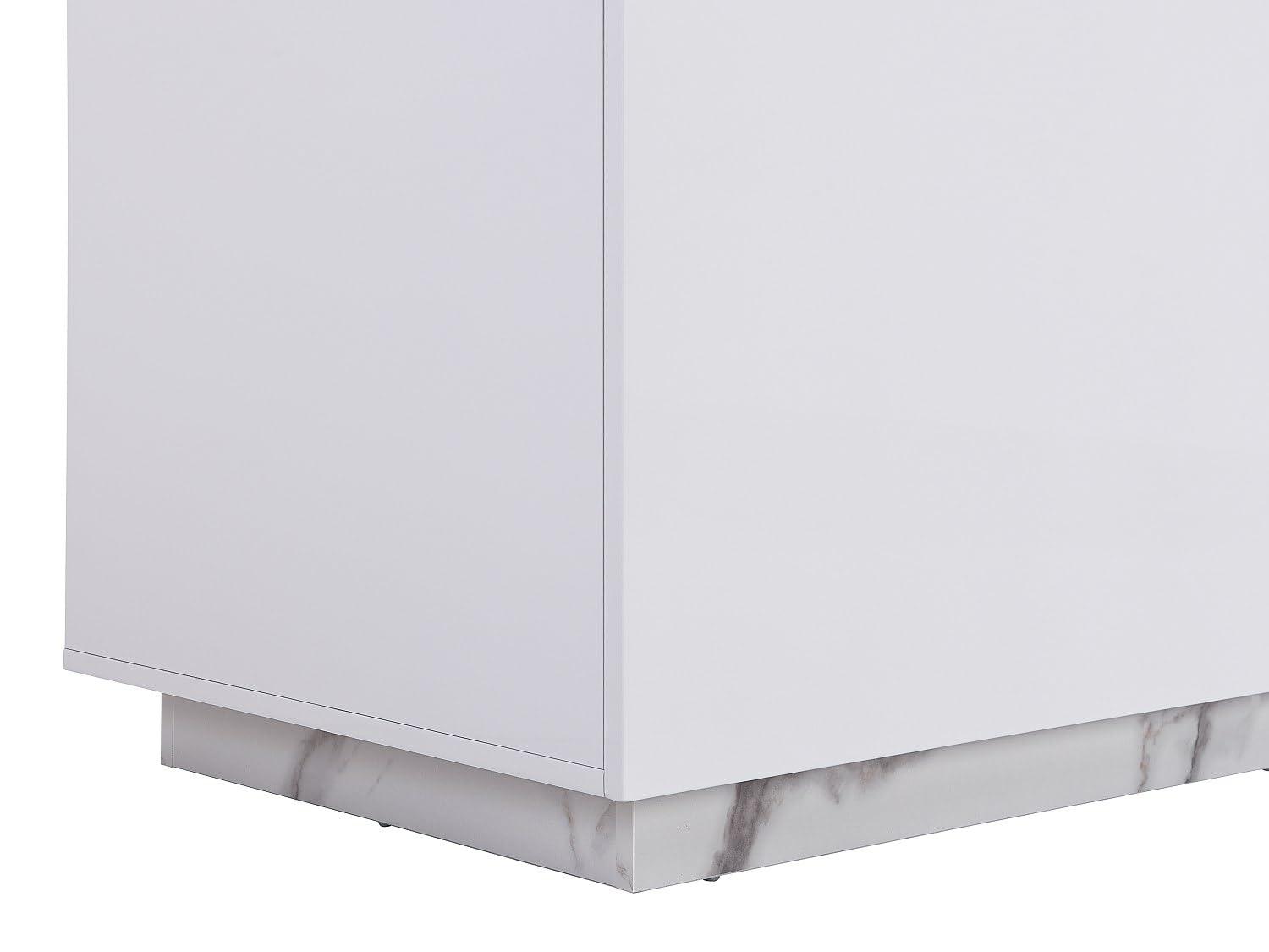 Venta-Unica - Isla de Cocina con 2 Puertas y 1 Estante de MDF - Efecto m·rmol Blanco - CORELINA