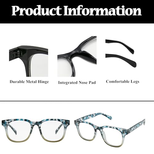 Image of LJCZKA Blue Light Blocking Glasses for Women Men Retro Square Frame Computer Gaming Glasses Anti Eyestrain Eyeglasses
