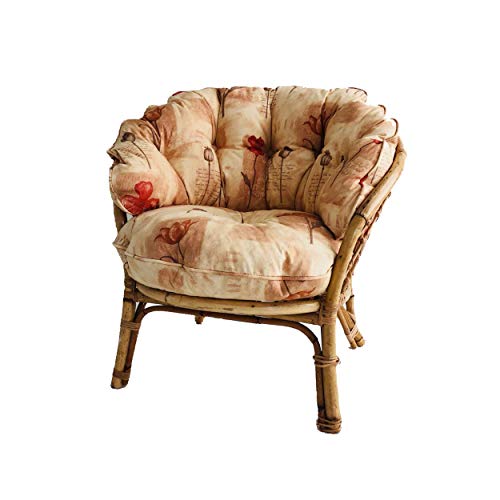 Hartfords Replacement Cushions for a Bahama/Chelsea suite of conservatory cane furniture (CUSHIONS ONLY) (1 x Chair, Poppies Peach)