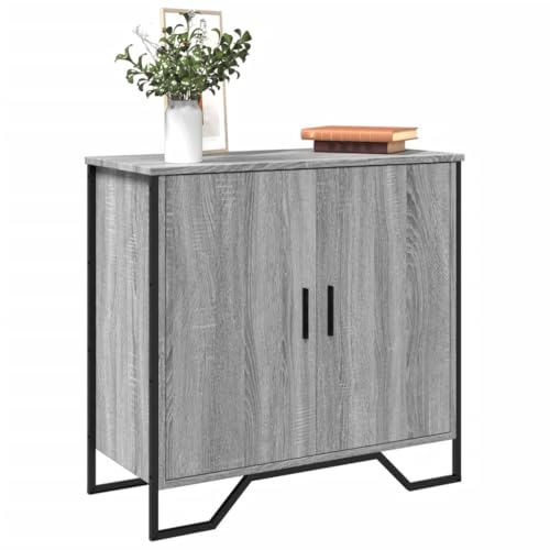 UJCHVHN Aparador Sonoma gris de 78 x 35,5 x 74,5 cm, madera de ingeniería, armarios y almacenamiento, bufés y aparadores