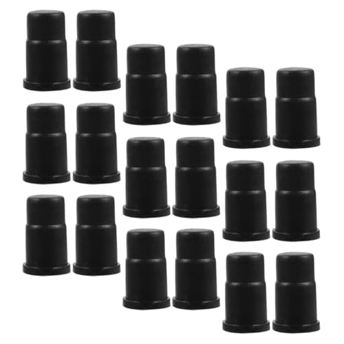 30 Pcs Caster Socket Sleeves for Insert Stem Casters ABS Black