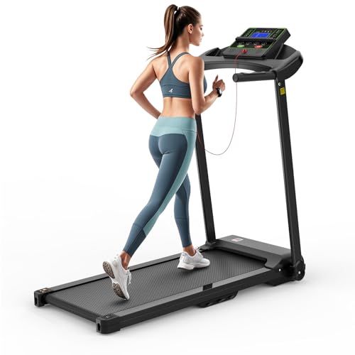 Tapis de Course Marche Pliable, Pliable Motorise Tapis de Marche Electrique Silencieux, Walking Pad Pliable 12 km/h, Treadmill Compact avec Moteur 2.5 HP, 120 kg Max, Écran LED, Tablet Holder