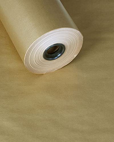 Floralcraft® 50cm x 120M Kraft Paper Roll - Gold, Eco-Friendly Decorative Paper Roll Ideal for Arts & Craft, Gift Wrapping, Packing, Postal, Shipping, Floor Covering (120 Meter Long, 50gsm)