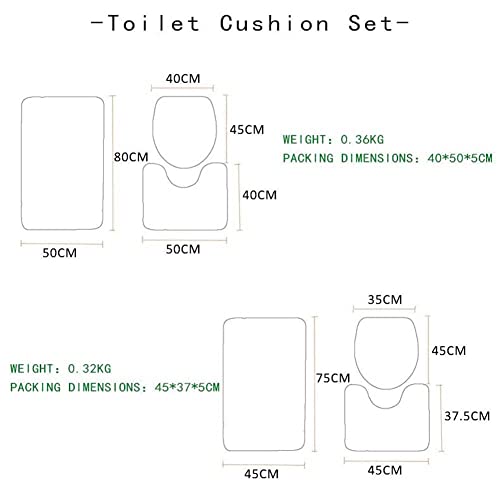 ERNZI Badematte mit Marmorstruktur,3-teiliges Badezimmerteppich,Rutschfester und weicher,saugfähiger Polyesterteppich,U-förmiger Konturteppich und Toilettendeckelbezug 01 – Bild 4