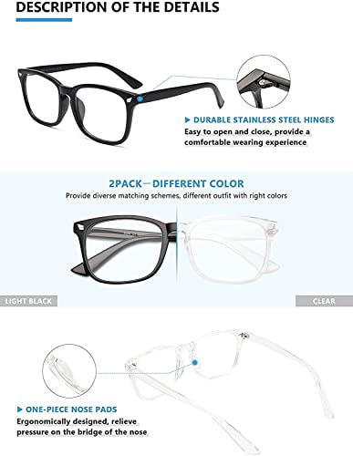 Image of IFLASH Blue Light Blocking Glasses Gaming Filter Transparent Square Eyeglasses for Eye Protection Men Women, Computer /Tablet /Laptop /Mobile /TV, Anti-blue & Anti eyestrain