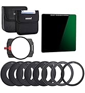 NEEWER 100x100mm Square ND1000 Filter Kit with 10 Stops, Filter Holder, and 8 Filter Adapter Ring...