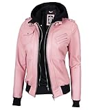 Decrum Leather Jackets for Women - Leather Motorcycle Jacket Women | [1327013] Edinburgh Pink, M