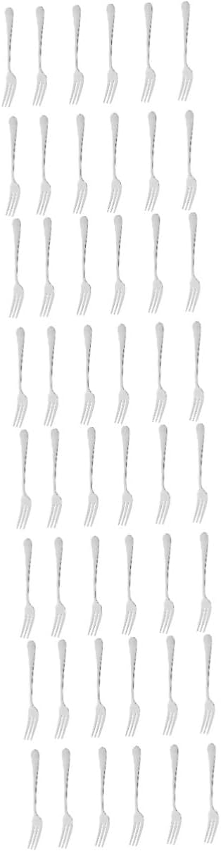ABOOFAN 4sets Stainless Steel Cake Forks Mini Appetizer Forks Portable for Desserts Fruit Salad Home Restaurant Use 12pcs*4