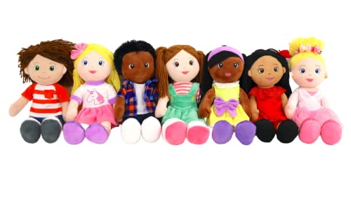 Playtime By Eimmie Black Baby Dolls - Soft Rag Doll For Boys, Girls, Toddlers & Babies - Multicultural Plush Dolls With Yarn Hair For All Ages- Washable Fabric Body - Brown Eyes - Charlie - 14 Inch #TOP5