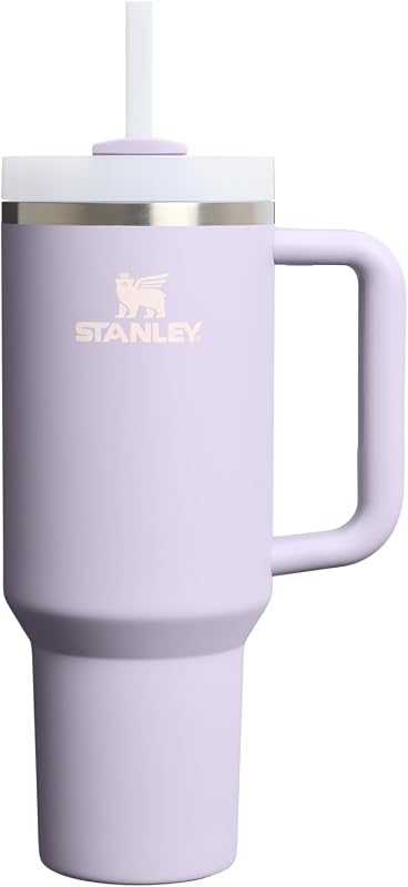 STANLEY Quencher H2.0 Flow State Tumbler, 40 oz, polvo púrpura | Mango y pajita | Tapa de 3 posiciones | Portavasos compatible para viajes | Taza de acero inoxidable aislante | Sin BPA
