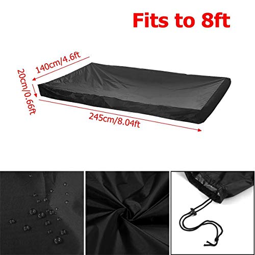 Housse de table de billard 8 pieds noire rectangulaire imperméable - 5