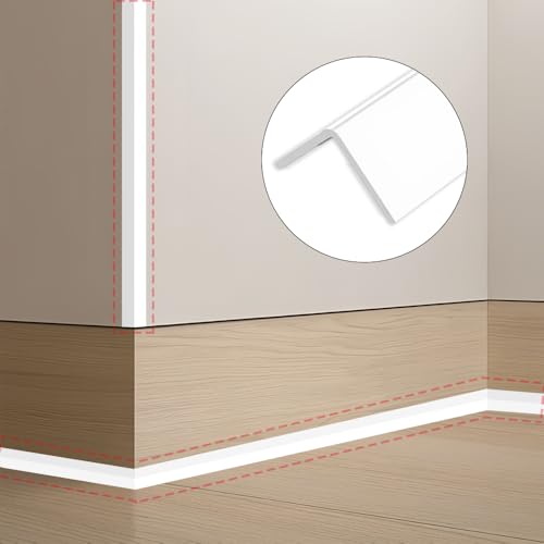 Jyvex Kantenschutz Selbstklebend Weiß, 2cm x 10m Flexible Weichsockelleiste, Türkantenschutz für Zimmertüren, Wasserdichte Rolle, Einfach Schneidbar – Ideal für Türen, Fenster, Wände, Küche, Fliesen