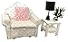 Inusitus DIY Dollhouse Kit | Sofa Chair Set | Miniature Furniture | Dolls House Kits | Requires Assembly | 1/18 Scale (Sofa-Chair-White)