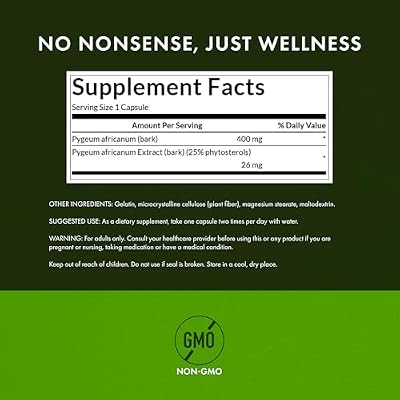 Swanson Pygeum Herbal Supplement for Men Seeking Prostate, Bladder, and Urinary Tract Health Support - 400 mg (120 Capsules)