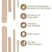 Whaline 4 Style Assorted Wax Spatulas Wax Applicator Sticks Wood Craft Sticks, Large, Medium, Small, 500 Pieces