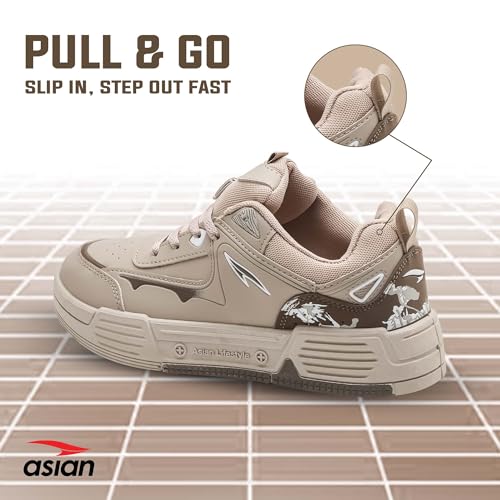 Image of ASIAN Lifestyle-02 Men's Stylish Sneakers | Comfortable Sporty Sneakers with PU Upper & Cushioned Insole | Ideal for Gym, Walk, Travel, & Casual Wear