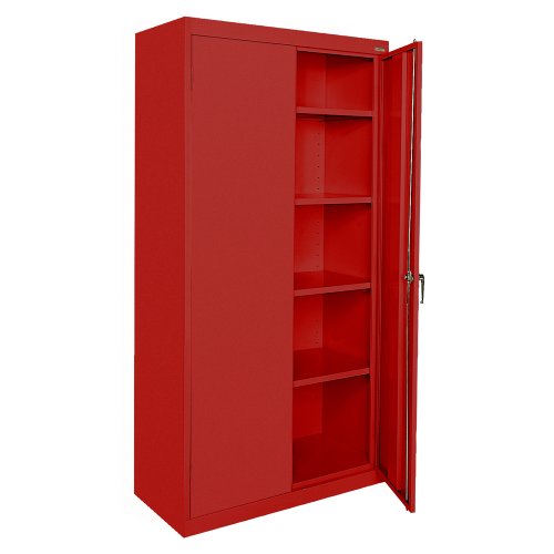 Sandusky Lee CA41361872-01, Welded Steel Classic Storage Cabinet, 4 Adjustable Shelves, Locking Swing-Out
