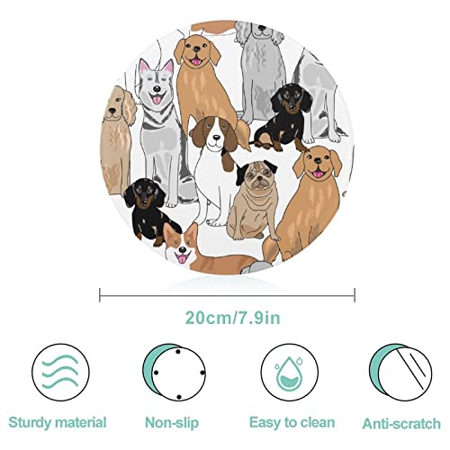 Planche à découper en verre de 20 cm design chien cartoon résistant à la chaleur