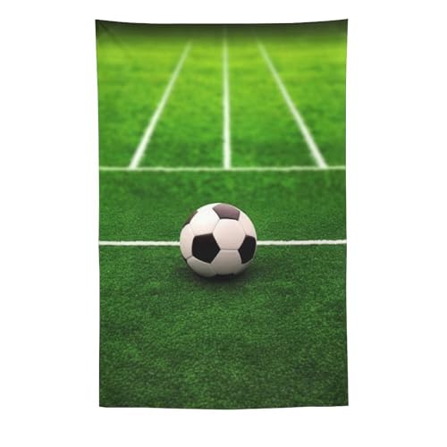 Tapisserie murale grand format terrain de foot pour créer une ambiance sportive dans un salon