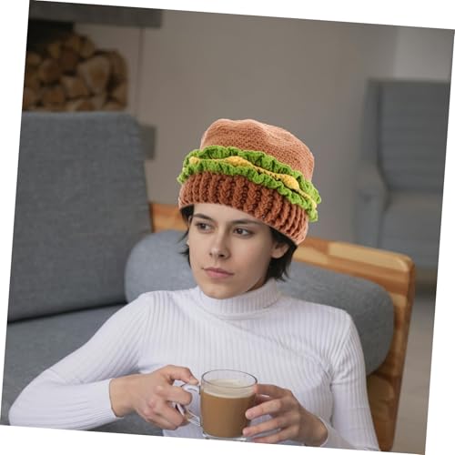 Gorro de hamburguesa para evitar el frio de forma divertida en invierno 5