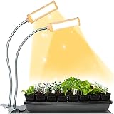 Brite Labs LED Grow Lights for Indoor Plants & Seedlings, Dual Head Plant Growing Lamps with 100 Ful