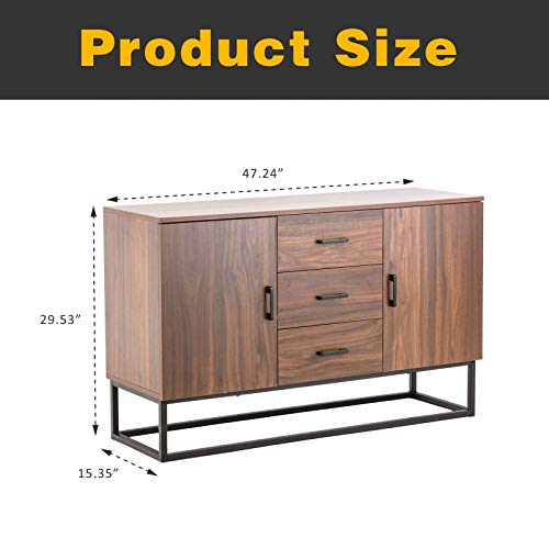 image for Mecor Sideboard Buffet Storage Cabinet, Industrial Style Sideboard, To