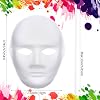Aoriher 50 Pcs Paper Mache Mask DIY Full Face White Paintable Craft Masks Bulk for Mardi Gras Cosplay Dance Party Adult