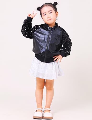 Girls Velvet Sequin Jackets Bomber Kids Sparkle Outwear Toddler Boys Glitter Sleeve Shiny Metallic Coat Birthday3