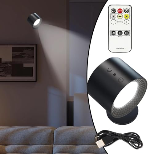 Lámpara de pared recargable con intensidad regulable y mando 6