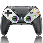 PS5コントローラー ワイヤレス PS5 Pro/Slim/PC対応 デュアル振動 マクロ Turbo連射機能 Bluetooth 無線/有線接続 RGBライト 6軸モーションセンサー搭載 ホール効果スティック 3.5mmオーディオジャック スピーカー内蔵ゲームパッド