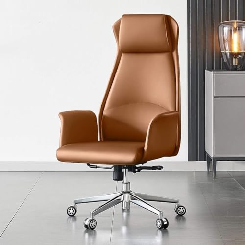 QUSYZD Office Chair Free Adjustment Desk Chair Leather Seat,home Computer Chair,lift Swivel Chair, Business Comfortable Study Chair,