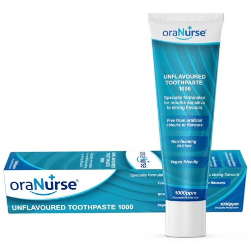 Oranurse Unflavoured Toothpaste for Kids and Adults - Non Flavoured with 1000ppm Fluoride for Sensitive Mouths | Non Foaming SLS Free | 50ml