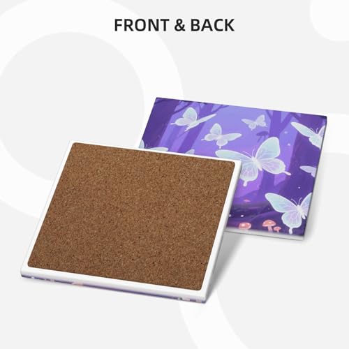 Dessous de verre papillon en céramique anti-tache pour protection de table - 3