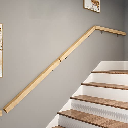 Main courante escalier en bois de 243cm avec support mural de sécurité pour loft - 3
