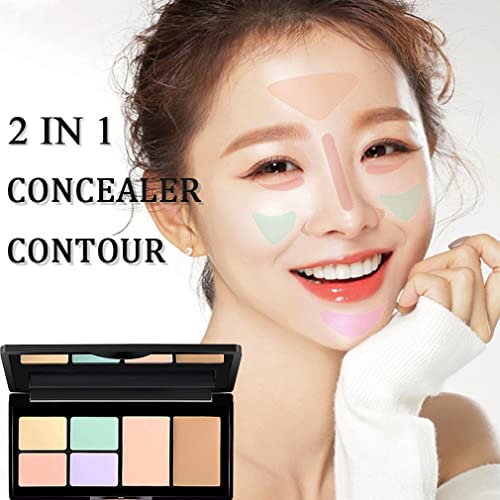 Cream Concealer Contour Makeup Palette, Color Corrector Palette Concealer Makeup Palette Contouring Foundation With Brush Waterproof Long-Lasting Conceal Dark Eye Circles, Spots, Pimple Or Scar(#01) #TOP4